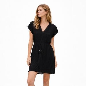 Hale Bob Charcoal Lace Eyelet Dress